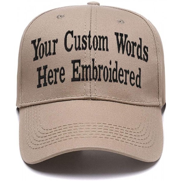 Baseball Caps Custom Embroidered Baseball Hat Personalized Adjustable Cowboy Cap Add Your Text - Khaki - C418HTMSE06 $18.63