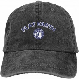 Skullies & Beanies Unisex Flat Earth Society Vintage Washed Dad Hat Funny Adjustable Baseball Cap - Black - CP18HWLMIDE $31.01