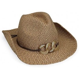 Sun Hats Women's Sierra Cowboy Hat - UPF 50+- Modern Cowboy Sun Hat- Designed in Australia. - Mixed Brown - C5118ENHCCV $29.29