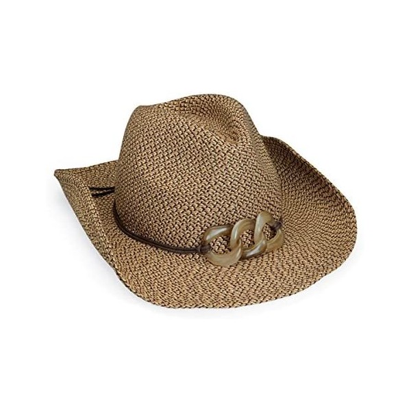 Sun Hats Women's Sierra Cowboy Hat - UPF 50+- Modern Cowboy Sun Hat- Designed in Australia. - Mixed Brown - C5118ENHCCV $29.29