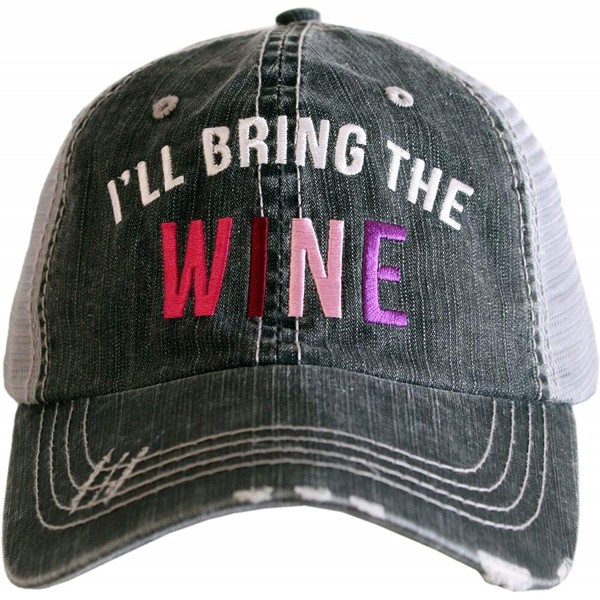 Baseball Caps I'll Bring The Wine Baseball Hat - Trucker Hat for Women - Stylish Cute Ball Hat - Gray - CV18ONWDQMD $27.83