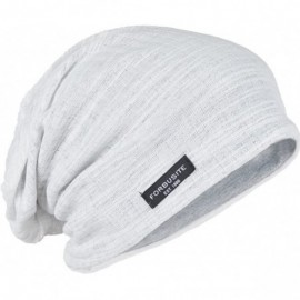 Skullies & Beanies B018 Distressed Stripe Slouch Beanie Skull Cap for Summer - B018h White - CO128CVKLEP $17.04