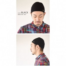 Skullies & Beanies Mens Skull Cap Knit - Kufi Hat Japanese Fashion All Season Muslim Prayer Hat - Black - CZ12CMELYB7 $14.67