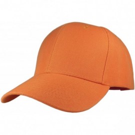 Baseball Caps Plain Blank Baseball Caps Adjustable Back Strap Wholesale LOT 12 PC'S - Orange - CN12NW5U4LR $22.74