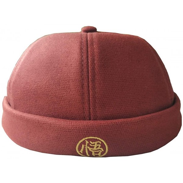 Skullies & Beanies Retro Rolled Cuff Skull Caps Brimless Beanie Hats for Men/Women - D-brick Red - CD12IQAV2FX $21.37