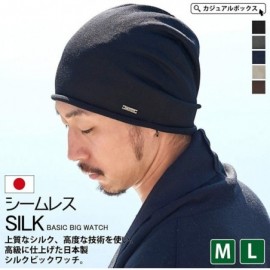 Skullies & Beanies Charm Slouchy Summer Silk Beanie Cap - Soft Mens Chemo Hat Sensitive Skin Womens - Navy - CW18MG2OZET $40.34