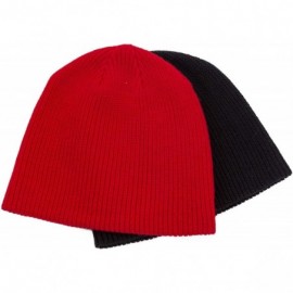 Skullies & Beanies Winter Beanie Hat Warm Knit Hats Acrylic Knit Cuff Beanie Cap for Women & Men - Red-1 - CZ18K7R34IC $8.89