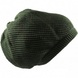 Skullies & Beanies 100% Cotton Mesh Rasta Light Weight Slouchy Beanie - Olive Green - CI183G3DXDT $20.36