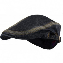 Newsboy Caps Men's Cotton Flat Cap IVY Gatsby newsboy Hunting Hat - Black Jeans - CV12NZF6V5Q $9.67