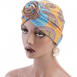 Sun Hats Women Turban Hat Hair Wrap African Jersey Magic Headband Turbans Headwrap Bohemian Boho Chemo Cap - Orange - CY18Y6C...