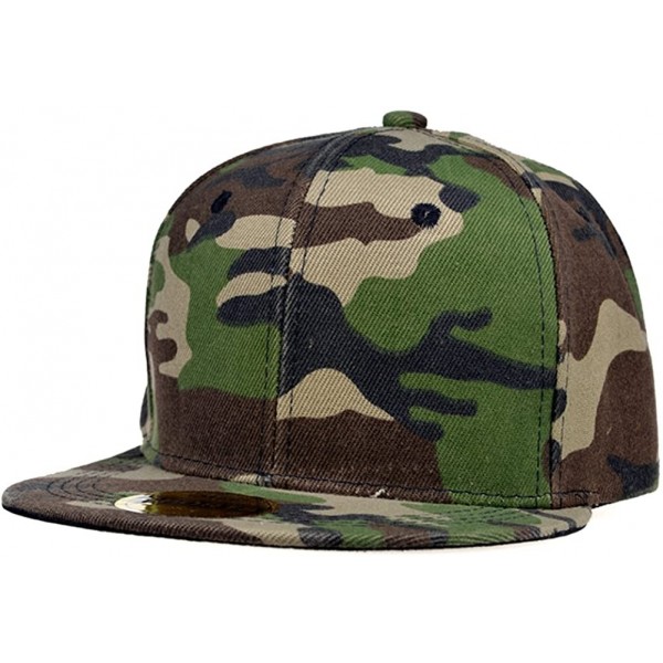 Baseball Caps Camo Camouflage Army Military Snapback Baseball Brim Cap FFH176GRN - Green - CQ11LKGKD9X $37.80