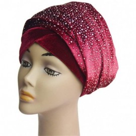 Skullies & Beanies Women Pleated Beanie Turban Chemo Cancer Cap Bonnet Head Muslim Turban Hijab Turban - Wine - CH18SATMY77 $...