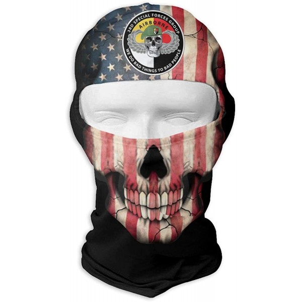 Balaclavas 3rd Special Forces Group Skull Balaclava Ski Mask Wind-Resistant Full Face Mask - White - CM192TEO88U $29.37