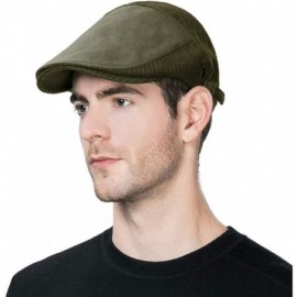 Newsboy Caps Wool Newsboy Cap Earflap Trapper Hat Winter Warm Lined Fashion Unisex 56-60CM - 99709_olive - CI18L962G3U $35.40