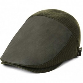 Newsboy Caps Wool Newsboy Cap Earflap Trapper Hat Winter Warm Lined Fashion Unisex 56-60CM - 99709_olive - CI18L962G3U $20.35