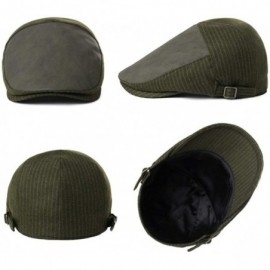 Newsboy Caps Wool Newsboy Cap Earflap Trapper Hat Winter Warm Lined Fashion Unisex 56-60CM - 99709_olive - CI18L962G3U $20.35