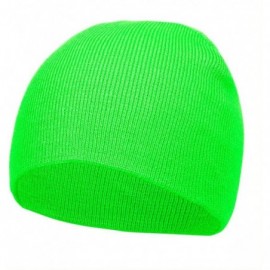 Skullies & Beanies Short Cuffless Beanies - Neon Green - CQ12MH0FYYJ $7.92