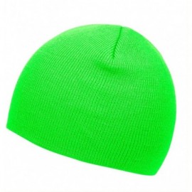 Skullies & Beanies Short Cuffless Beanies - Neon Green - CQ12MH0FYYJ $7.92