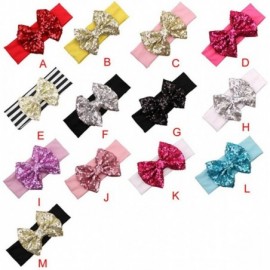 Headbands Baby Hairband- 2017 Fashion Baby Girl Elastic Headband Cute Sequins Bow Hair Accessories - L - CF17YRX0KX7 $7.24