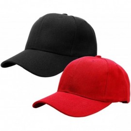 Baseball Caps 2pcs Baseball Cap for Men Women Adjustable Size Perfect for Outdoor Activities - Black/Red - CV195CTZ3UD $13.59