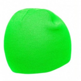 Skullies & Beanies Short Cuffless Beanies - Neon Green - CQ12MH0FYYJ $7.92