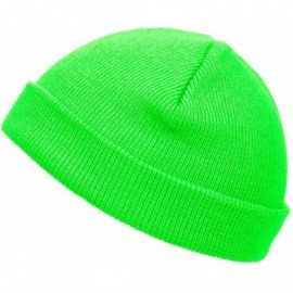 Skullies & Beanies Short Cuffless Beanies - Neon Green - CQ12MH0FYYJ $7.92