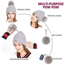 Skullies & Beanies Women Cable Knit Beanie Hat Winter Warm Pom Pom Cap Hats - Light Gray - C818608MM0W $19.91