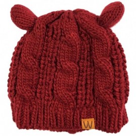 Skullies & Beanies Winter Thick Knit Beanie Slouchy Beanie for Men & Women - Maroon - C6180K8UC5M $8.72