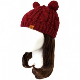 Skullies & Beanies Winter Thick Knit Beanie Slouchy Beanie for Men & Women - Maroon - C6180K8UC5M $8.72