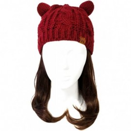 Skullies & Beanies Winter Thick Knit Beanie Slouchy Beanie for Men & Women - Maroon - C6180K8UC5M $8.72