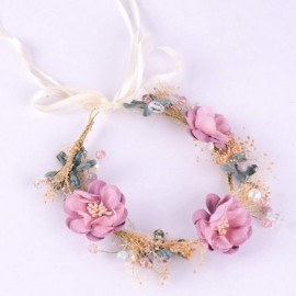 Headbands Women's Bridal Headband Child Garland Hair Wreath Handmade Wedding Headpiece - 054-pink - C218K70MEN5 $11.51