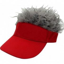 Visors Funny Sun Visor Cap Wig Peaked Hat Adjustable Baseball Cap - Red - CR184IZOXUY $12.35