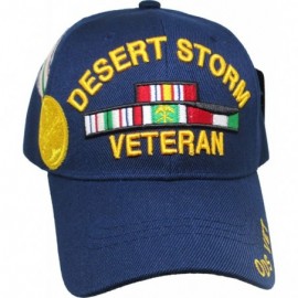 Baseball Caps Desert Storm Veteran Ribbons with Medal Mens Cap - Navy Blue - CZ1999DTDDM $19.82