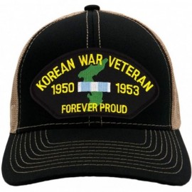 Baseball Caps Korean War Veteran - Forever Proud Hat/Ballcap Adjustable One Size Fits Most - Mesh-back Black & Tan - CO18OQX7...