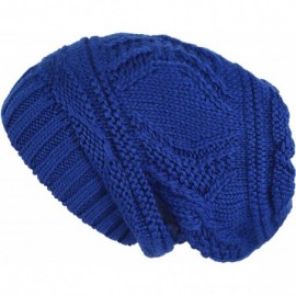 Skullies & Beanies Knit Slouchy Oversized Soft Warm Winter Beanie Hat - Royal - C112MRKZP9X $19.81