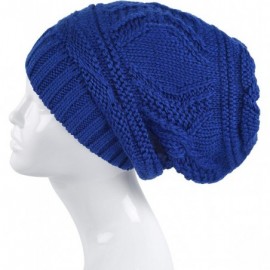 Skullies & Beanies Knit Slouchy Oversized Soft Warm Winter Beanie Hat - Royal - C112MRKZP9X $10.98