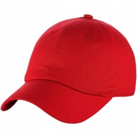Baseball Caps Unisex Classic Blank Low Profile Cotton Unconstructed Baseball Cap Dad Hat - Red - CG18ROZC63X $11.36