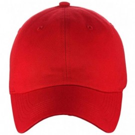 Baseball Caps Unisex Classic Blank Low Profile Cotton Unconstructed Baseball Cap Dad Hat - Red - CG18ROZC63X $11.36