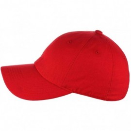 Baseball Caps Unisex Classic Blank Low Profile Cotton Unconstructed Baseball Cap Dad Hat - Red - CG18ROZC63X $11.36