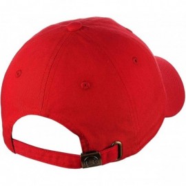 Baseball Caps Unisex Classic Blank Low Profile Cotton Unconstructed Baseball Cap Dad Hat - Red - CG18ROZC63X $11.36