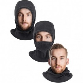 Balaclavas 2 Pieces Balaclava Fleece Hood Ski Face Mask Hat Winter Face Neck Warmer for Men and Women - Gray - CF18W4EXKDE $1...