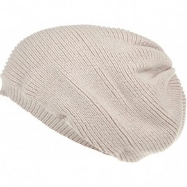 Berets Women Winter Warm Ski Knitted Crochet Baggy Skullies Cap Beret Hat - Br1991beige - CO187GEGDIX $11.36