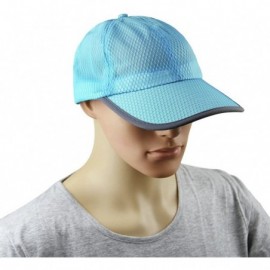 Baseball Caps Summer Quick Dry Mesh Baseball Cap Sports Cycling Running Fishing Golf Sun Hat - 2 Blue - CH12JROVEAZ $9.86