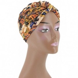 Skullies & Beanies Women's African Flower Pattern Shower Cap Boho Style Bath Hat Wide Band Sleep Headwear Bonnets for Women/G...