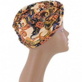 Skullies & Beanies Women's African Flower Pattern Shower Cap Boho Style Bath Hat Wide Band Sleep Headwear Bonnets for Women/G...