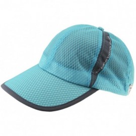 Baseball Caps Summer Quick Dry Mesh Baseball Cap Sports Cycling Running Fishing Golf Sun Hat - 2 Blue - CH12JROVEAZ $9.86