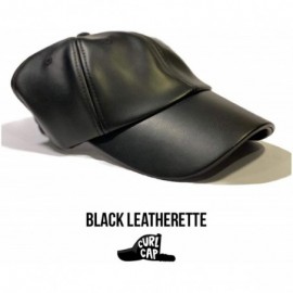 Baseball Caps Natural Hair Backless Cap - Satin Lined Baseball Hat for Women - Black Leather - C9195HGSOR9 $24.48