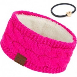 Cold Weather Headbands Winter Fuzzy Fleece Lined Thick Knitted Headband Headwrap Earwarmer(HW-20)(HW-33) - CC18XGIE4IZ $12.14