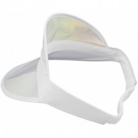 Visors Tennis Beach Colored Plastic Clear Sun Bingo Vegas Dealer Golf Casino Visor Hat - Silver Iridescent - CA18QA9R8CK $12.86