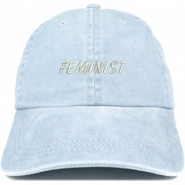 Baseball Caps Feminist Embroidered Washed Cotton Adjustable Cap - Light Blue - CI18CUKII95 $21.10
